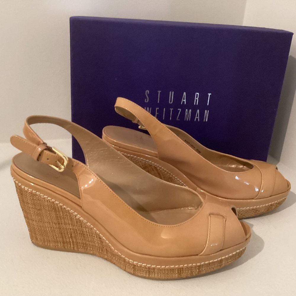 Stuart Weitzman patent leather wedge